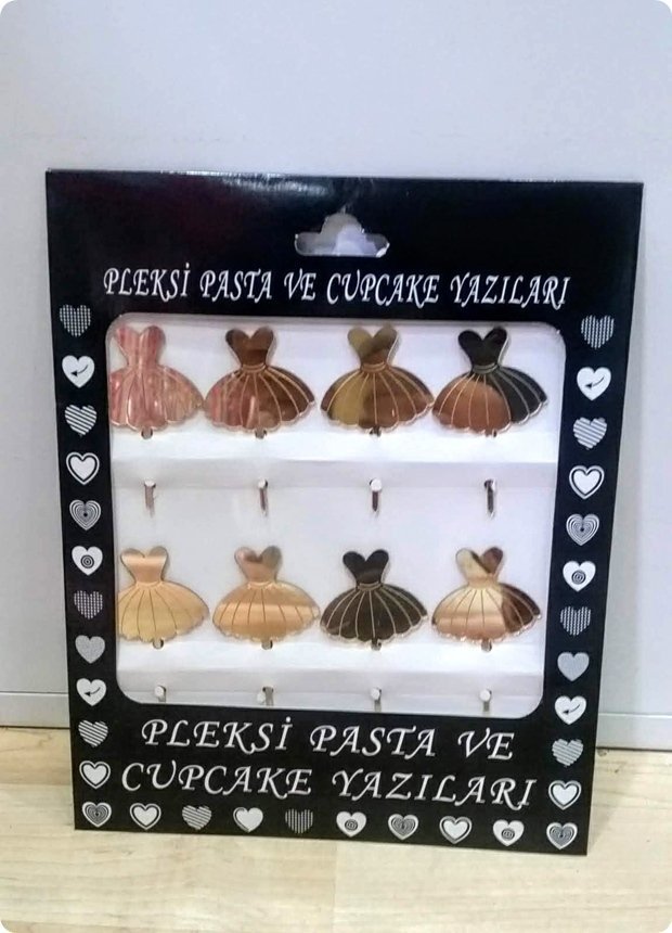 8 Li Kız bebek Elbise Pleksi ayna pasta süsü Sunum ve Süsleme e