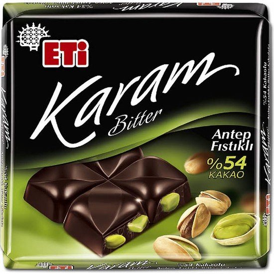 Eti Karam Bitter 54 Antep Fıstığı Çikolata 60 gr Kalafatlar Sanal