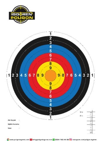 PUANLI STANDART HEDEF KAĞIDI - 25 adet