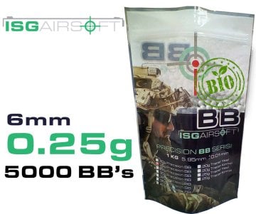 ISGairsoft  0.25g (0,25g) Airsoft BIO BB 5000 adet 1KG PAKET