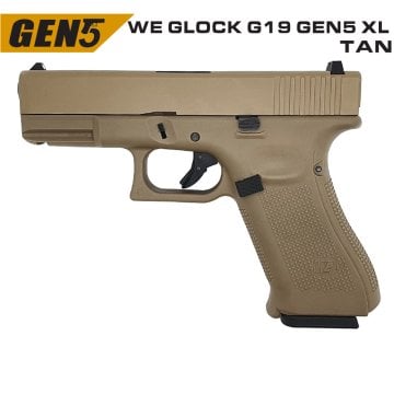 WE GLOCK G19X GEN5 TAN GBB AIRSOFT TABANCA