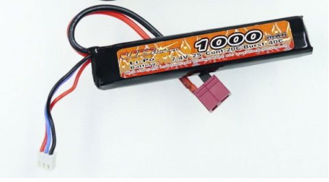 VBPOWER LiPO 1000mAh 11,1V Airsoft Pil MiniStick TPLUG Konnektörlü 20C