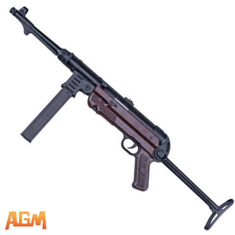 AGM MP-007 MP40 AEG AİRSOFT SMG TÜFEĞİ, SİYAH, AĞAÇ