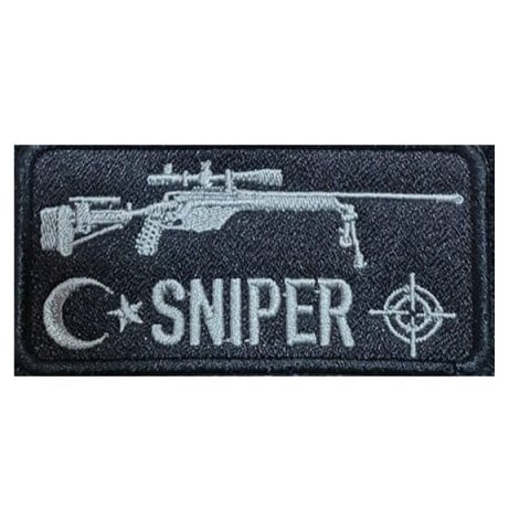 SNİPER ÖZEL KUVVET BAYRAK PATCH-SİYAH-BEYAZ