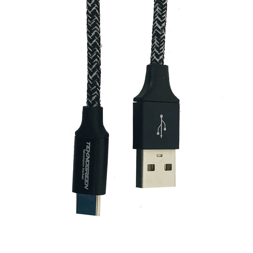 teknogreen tku c201 1m usb to type c sarj kablosu