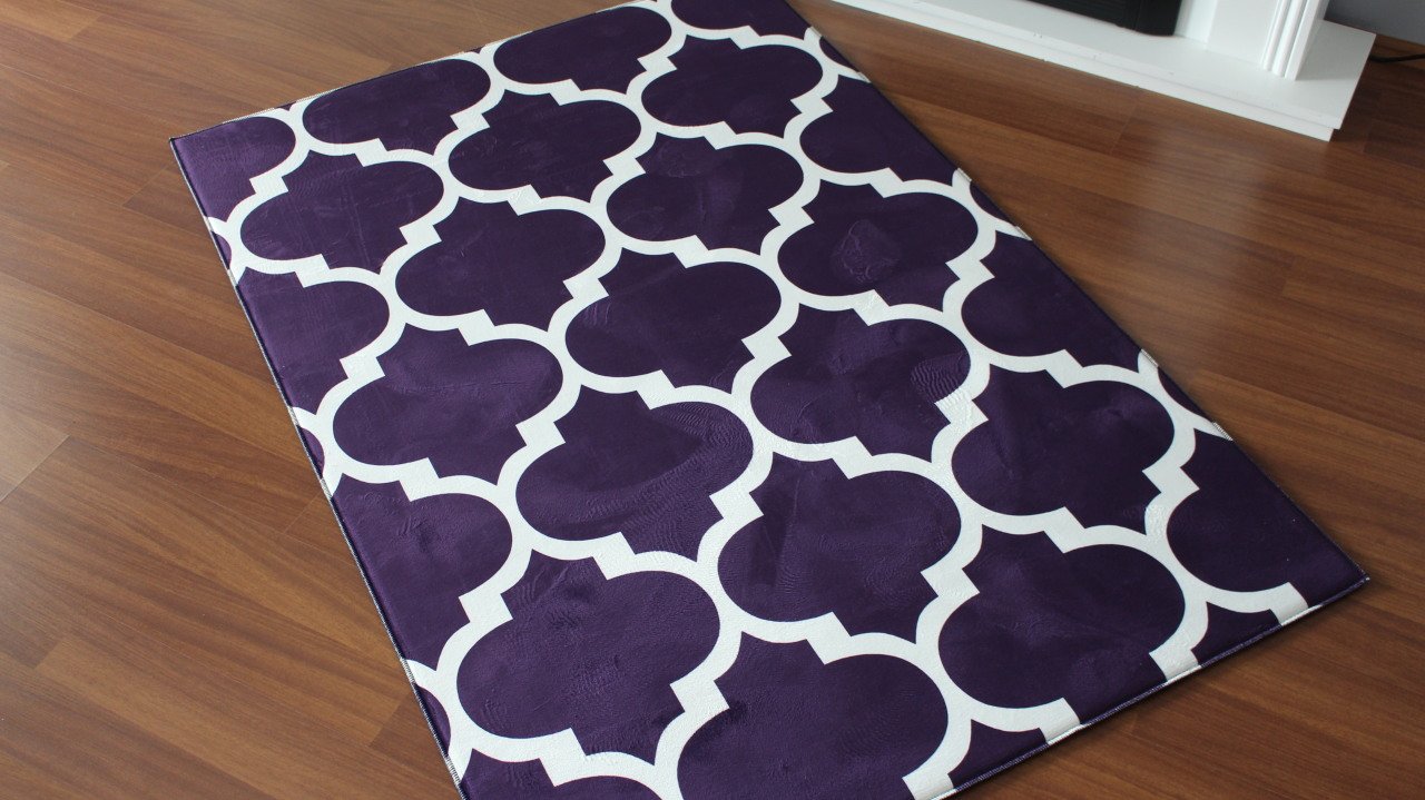 Toprak Dekoratif Yolluk Hali 80x150 Hereke Kilim 5012 Mor Gri