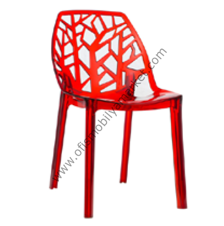 Kırmızı Şeffaf Sandalye