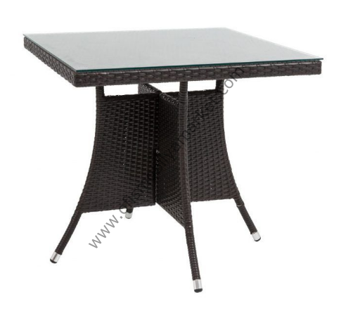 Üzeri Camlı Rattan Masa 80x80 Üzeri Camlı Rattan Masa 80x80