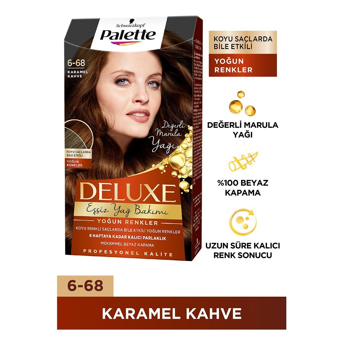 Palette Deluxe Saç Boyası Yoğun Renkler 668 Karamel Kahve