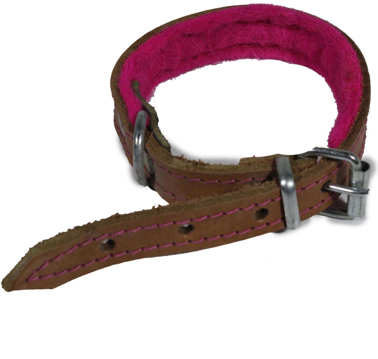 Köpek Tasması 38 Cm Deri Pembeli
