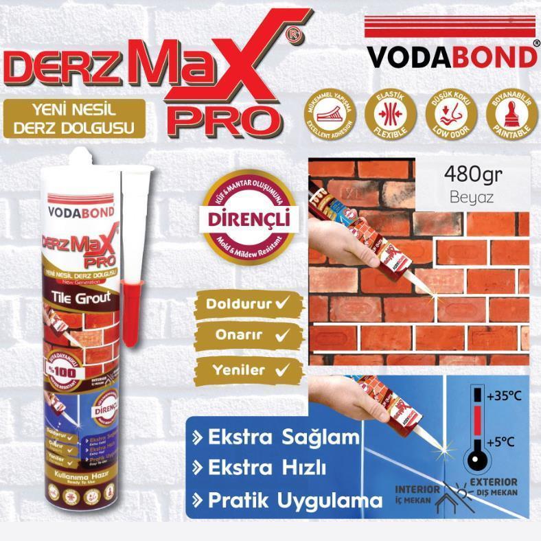 Derzmax Pro 2 ADET Derz Dolgu Yenileme Tamir Macunu 480 gram