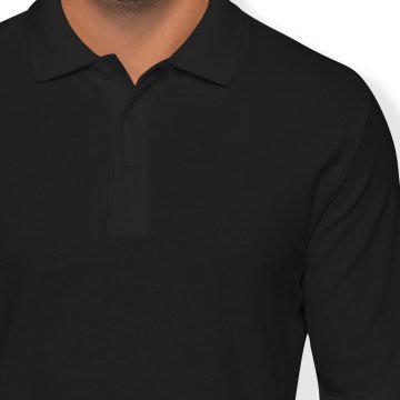 Polis Polo Yaka Uzun Kol Tisort Siyah 2xl
