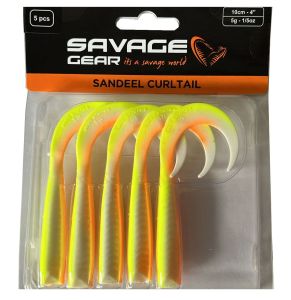 Savage Gear LB Sandeel Curltail 10cm Lemon Back 5 Adet