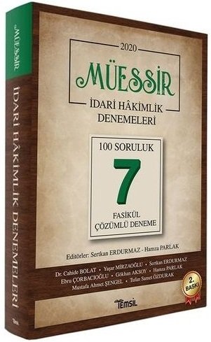 SÜPER FİYAT Temsil 2020 İdari Hakimlik MÜESSİR 7 Deneme Çözümlü 2. Baskı Temsil Yayınları SÜPER FİYAT Temsil 2020 İdari Hakimlik MÜESSİR 7 Deneme Çözümlü 2. Baskı Temsil Yayınları