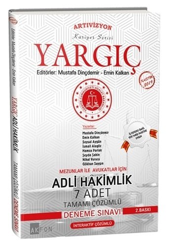 SÜPER FİYAT Akfon YARGIÇ Adli Hakimlik 7 Deneme Sınavı Çözümlü 2. Baskı Akfon Yayınları SÜPER FİYAT Akfon YARGIÇ Adli Hakimlik 7 Deneme Sınavı Çözümlü 2. Baskı Akfon Yayınları