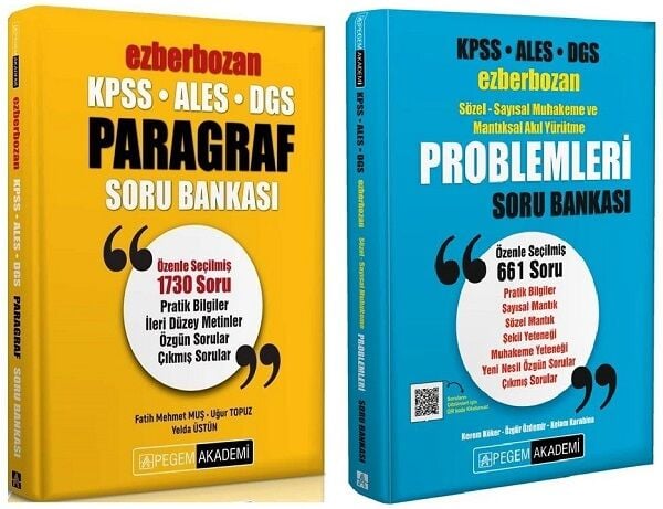 Pegem KPSS ALES DGS Paragraf+Problemler Ezberbozan Soru 2 li Set Pegem Akademi Yayınları