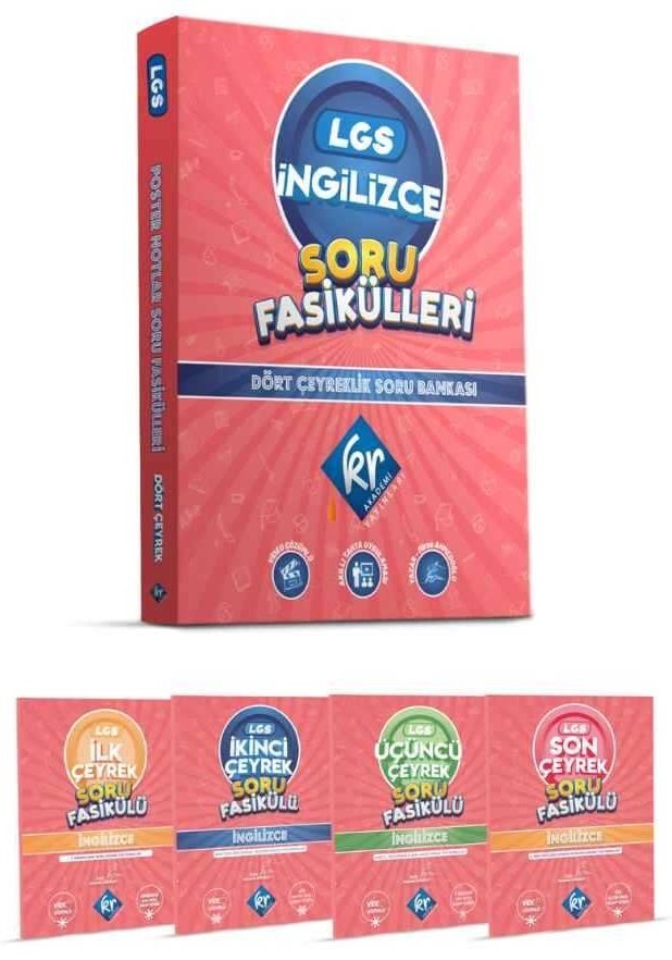 KR Akademi 8. Sınıf LGS İngilizce Soru Fasikülleri Dört Çeyreklik Soru Bankası KR Akademi