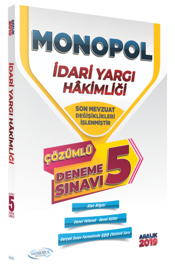 SÜPER FİYAT Monopol 2019 İdari Yargı Hakimliği 5 Deneme Çözümlü Monopol Yayınları SÜPER FİYAT Monopol 2019 İdari Yargı Hakimliği 5 Deneme Çözümlü Monopol Yayınları