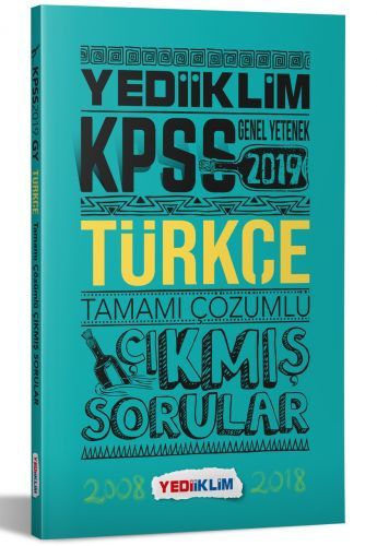 SÜPER FİYAT Yediiklim 2019 KPSS Türkçe Çıkmış Sorular Çözümlü 2008-2018 Yediiklim Yayınları TU10027