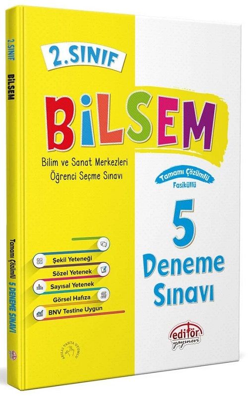 Editör 2. Sınıf Bilsem Hazırlık 5 Deneme Editör Yayınları Editör 2. Sınıf Bilsem Hazırlık 5 Deneme Editör Yayınları
