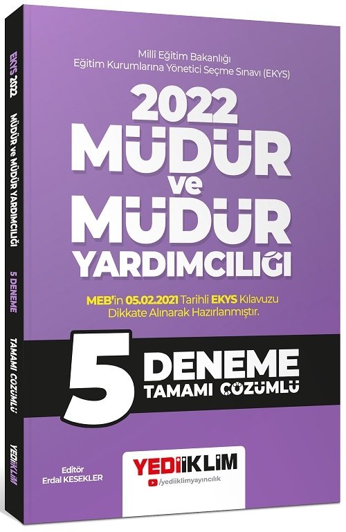 Yediiklim 2022 MEB EKYS Müdür ve Yardımcılığı 5 Deneme Çözümlü - Erdal Kesekler Yediiklim Yayınları Yediiklim 2022 MEB EKYS Müdür ve Yardımcılığı 5 Deneme Çözümlü - Erdal Kesekler Yediiklim Yayınları