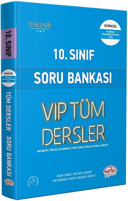 Editör 10. Sınıf VIP Tüm Dersler Soru Bankası Mavi Kitap Editör Yayınları