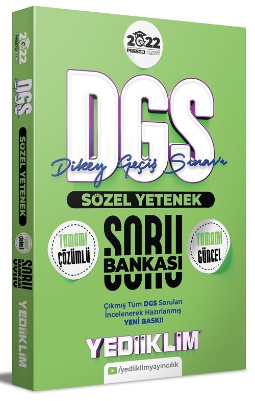 Yediiklim 2022 DGS Prestij Sözel Yetenek Soru Bankası Çözümlü Yediiklim Yayınları Yediiklim 2022 DGS Prestij Sözel Yetenek Soru Bankası Çözümlü Yediiklim Yayınları