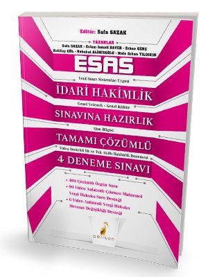 Pelikan ESAS İdari Hakimlik Sınavı 4 Deneme Çözümlü Pelikan Yayınları