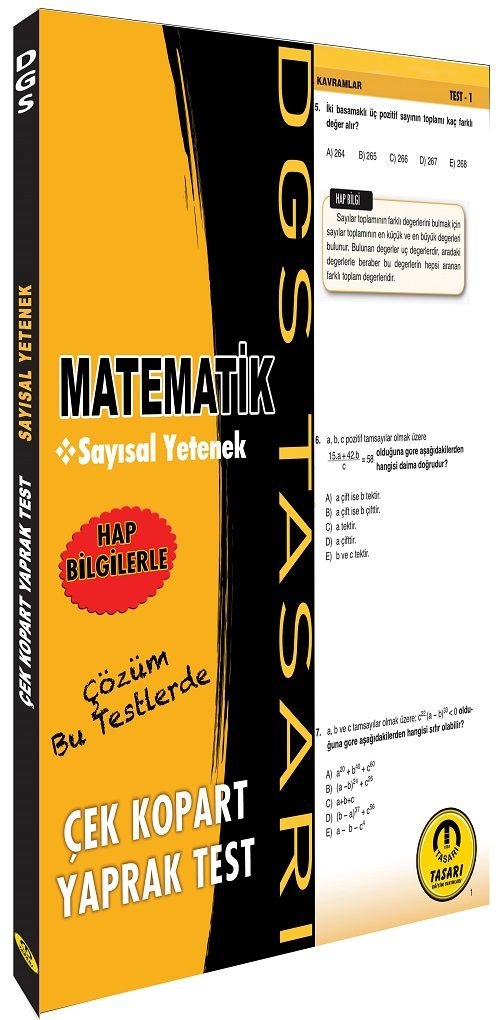 Tasarı DGS Matematik Sayısal Yetenek Yaprak Test Çek Kopart Tasarı Yayınları Tasarı DGS Matematik Sayısal Yetenek Yaprak Test Çek Kopart Tasarı Yayınları