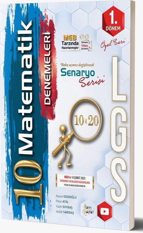 Tanım 8. Sınıf LGS 1. Dönem Matematik Senaryo 10x20 Deneme Video Çözümlü Tanım Yayınları Tanım 8. Sınıf LGS 1. Dönem Matematik Senaryo 10x20 Deneme Video Çözümlü Tanım Yayınları