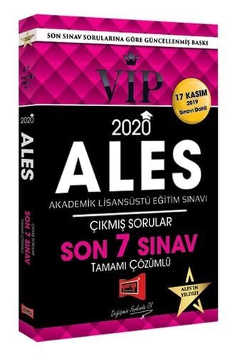 Yargı 2020 ALES VIP Çıkmış Sorular Son 7 Sınav Çözümlü Yargı Yayınları