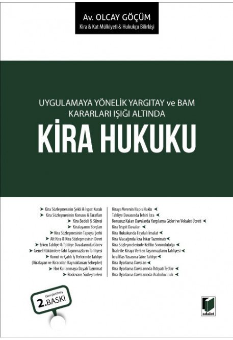 Adalet Kira Hukuku 2. Baskı - Olcay Göçüm Adalet Yayınevi Adalet Kira Hukuku 2. Baskı - Olcay Göçüm Adalet Yayınevi