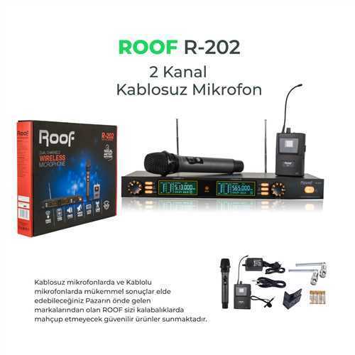 Roof R-202 E-Y Uhf Band Dijital Çift Kanal EL- YAKA Tipi Telsiz Kablosuz Mikrofon Roof R-202 E-Y Uhf Band Dijital Çift Kanal EL- YAKA Tipi Telsiz Kablosuz Mikrofon