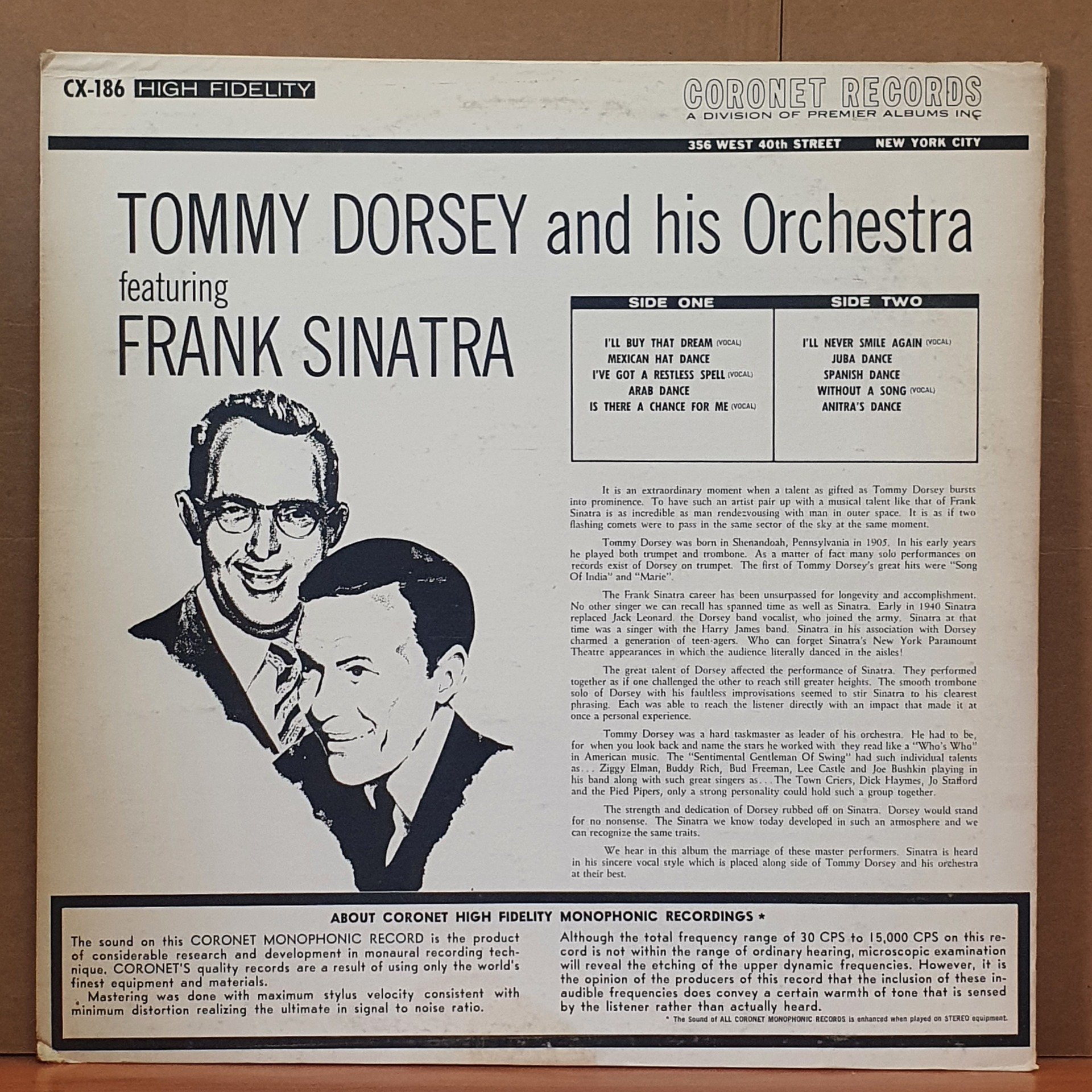 TOMMY DORSEY AND HIS ORCHESTRA FEATURING FRANK SINATRA - TOMMY DORSEY ...