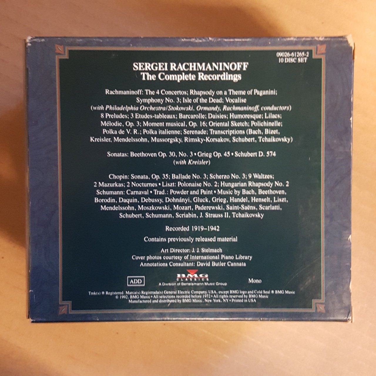 SERGEI RACHMANINOFF - THE COMPLETE RECORDINGS (1992) - 10CD BOX SET 2.EL