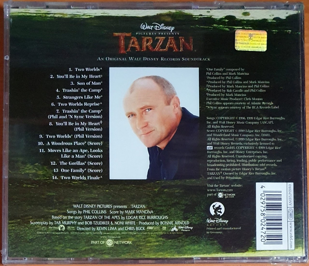 TARZAN SOUNDTRACK / PHIL COLLINS, MARK MANCINA (1999) - CD SIFIR GİBİ 2.EL