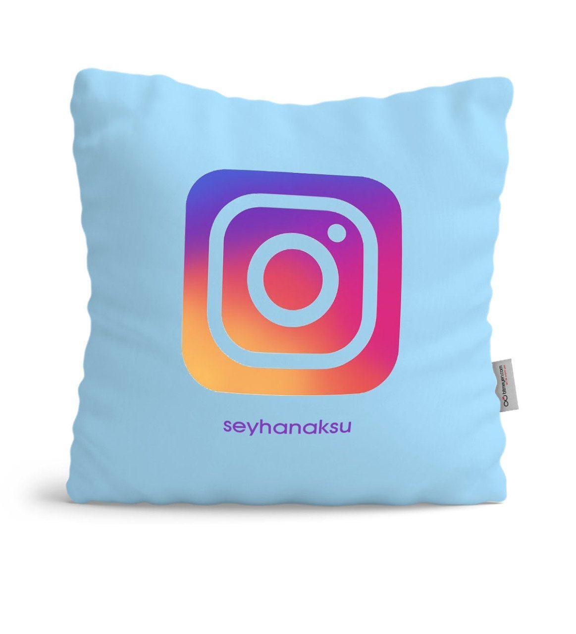Bitmeyen Com Kisiye Ozel Instagram Mavi Yastik