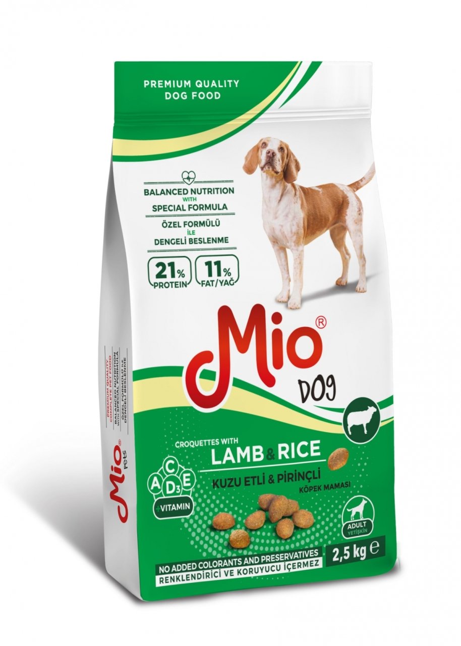 Mio 2,5 kg Kuzu Etli ve Pirinçli Yetişkin Köpek Maması