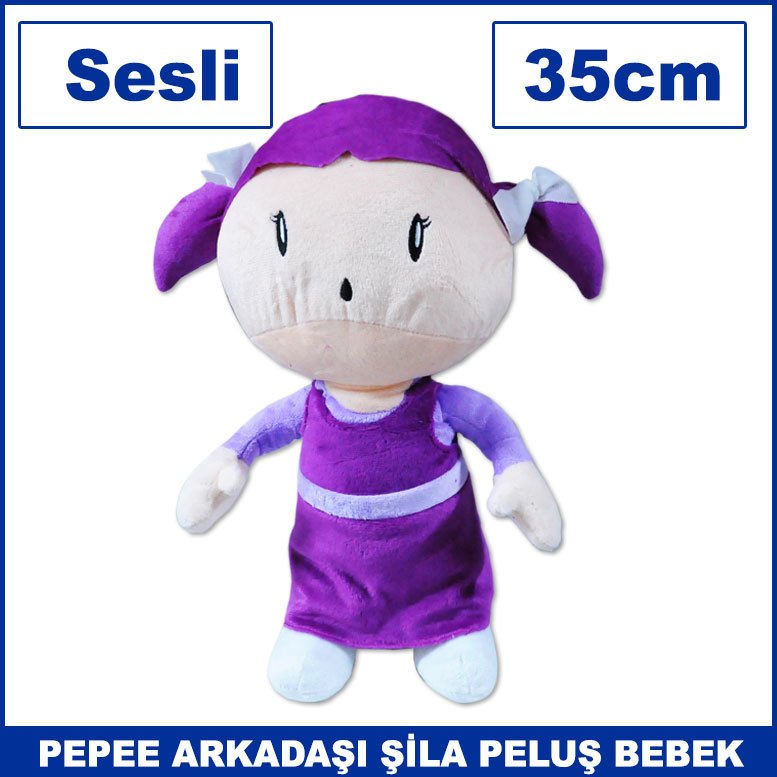 Pepenin Arkadaşı Şila Sesli Oyuncak Peluş Bebek 35cm Kaliteli ve