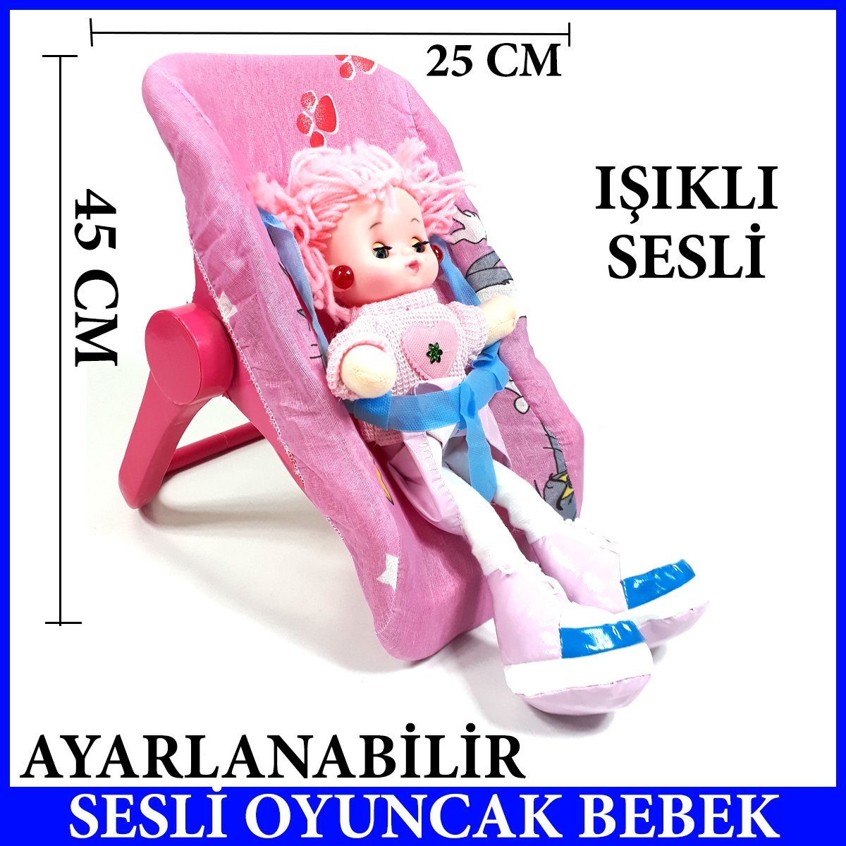 SESLİ VE MÜZİKLİ OYUNCAK BEBEK ANA KUCAKLI AYARLABİLİR İKİ PARÇA