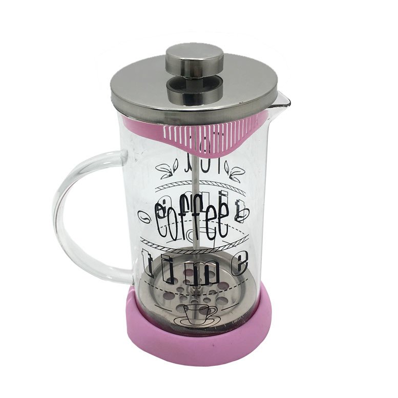 Lüx Cam Bitki Çayı Demleme Süzgeci 600ml Büyük French Press Filtre