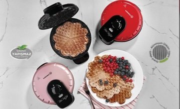 Korkmaz Mia Mavi Waffle Makinesi Rosagold
