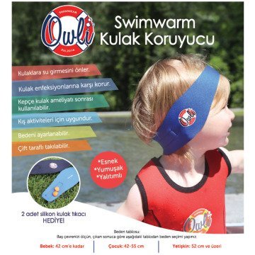 Owli Swimwarm Kulak Koruyucu Siyah Cocuk Kidolina