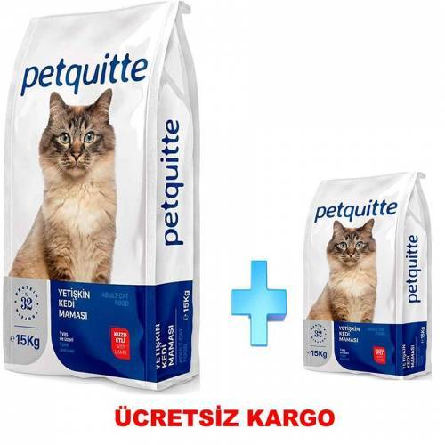 Petquitte Kuzu Etli Yetişkin Kedi Maması 15 Kg + 1,5 Kg Mama Hediyeli