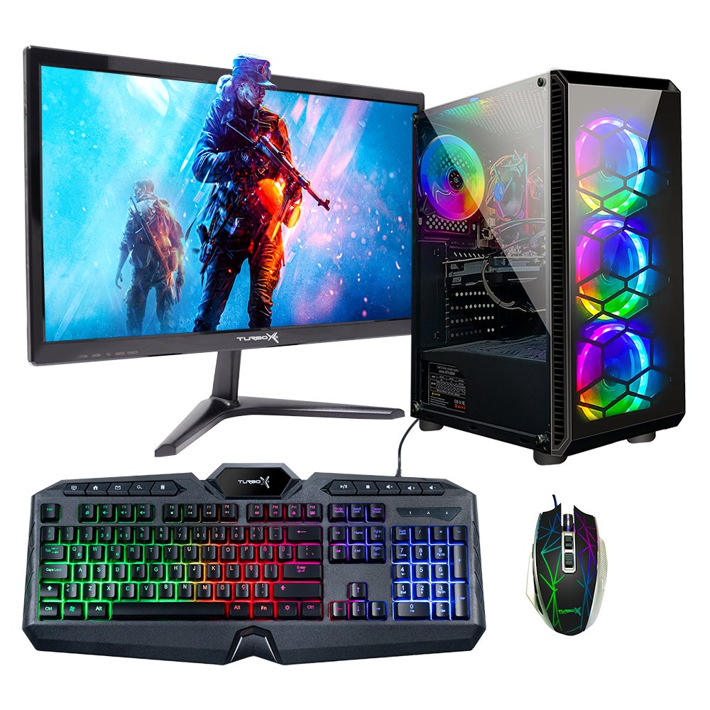 Turbox Tx413 i7 860 8GB Ram 128GB SSD 1TB HDD 4GB Ekran Kartı 21.5'' Mon. Oyun Bilgisayarı