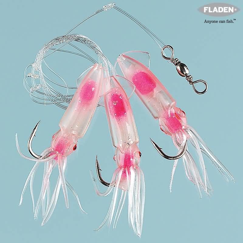 Fladen Pink Squid 3 Köstek Hazır Takım