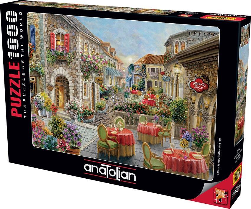 1074 Anatolian Puzzle Çiçekli Kafeler Sokağı 1000 Parça Puzzle