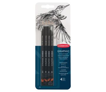 Derwent Graphic Pencils Dereceli Kalem Seti (Sketching) 4'lü Blister Soft (Yumuşak)