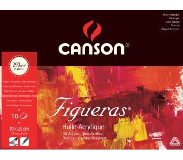 CANSON FİGUERAS TUVAL GÖRÜNÜMLÜ YAĞLIBOYA DEFTERİ 290 GR 19*25 CM 10 SAYFA