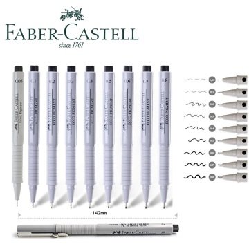 Faber Castell Ecco Pigment Teknik Çizim Kalem Seti 9'lu
